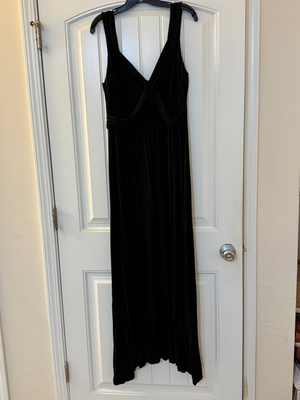 New York & Company Black V-Neck Maxi Dress Size XL